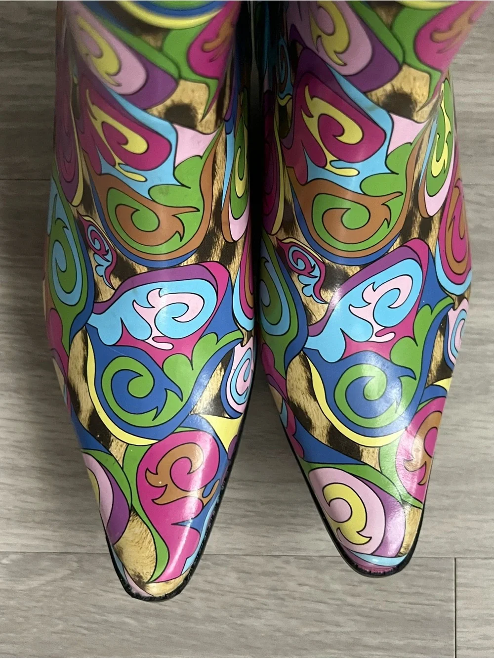 Smoky Boots Colorful Psychedelic Swirl Print Western Cowboy Boots Women’s Size 7